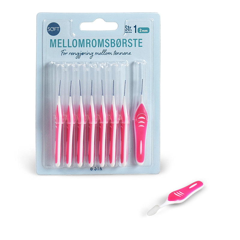 Soft Mellomromsbørste str 1,  8-pk
