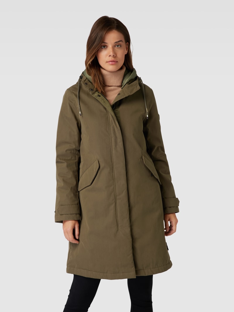 Parka mit Ärmelriegeln in olivgrün