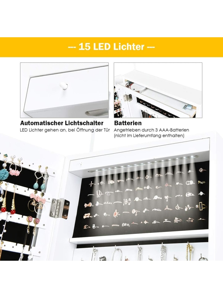 COSTWAY Schmuckschrank in Weiß günstig kaufen onesize