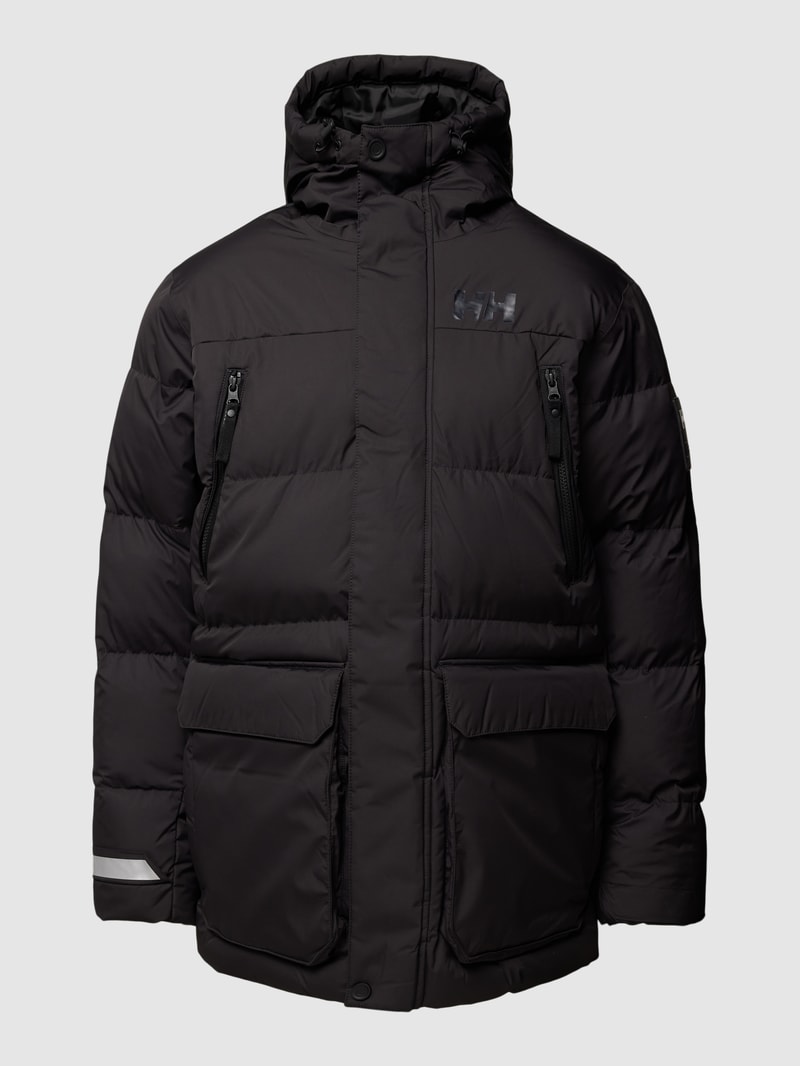 Steppjacke mit Logo-Print in schwarz