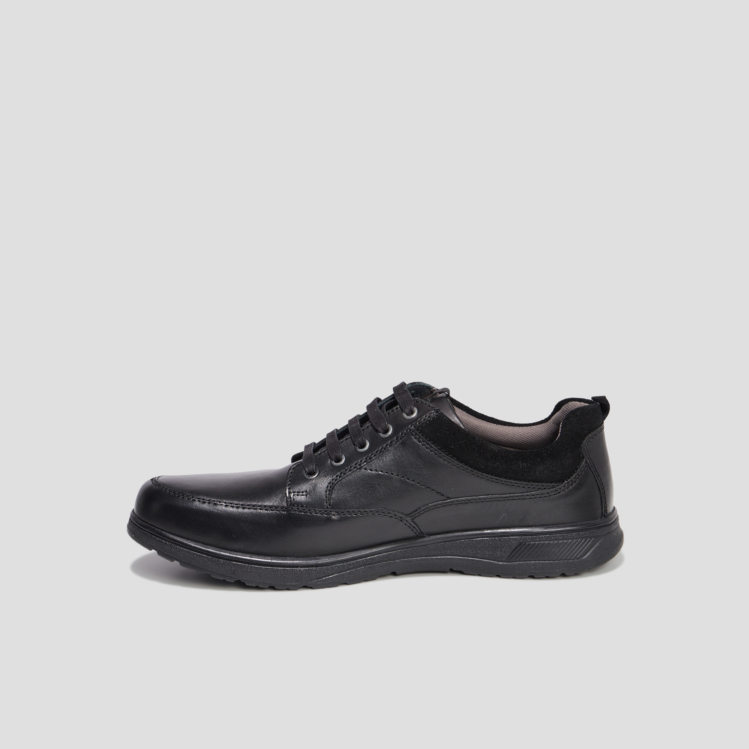 Derbies à lacets en cuir Walking Dozu noir homme | La Halle