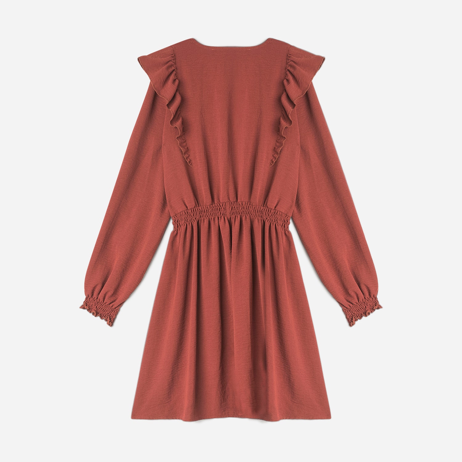 Robe TEXTO terracotta à volants