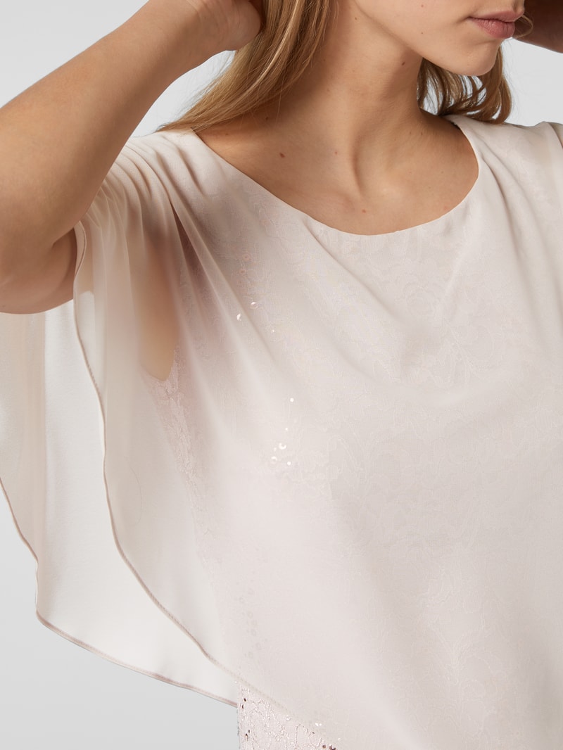 Cocktailkleid aus floraler Spitze in altrosa