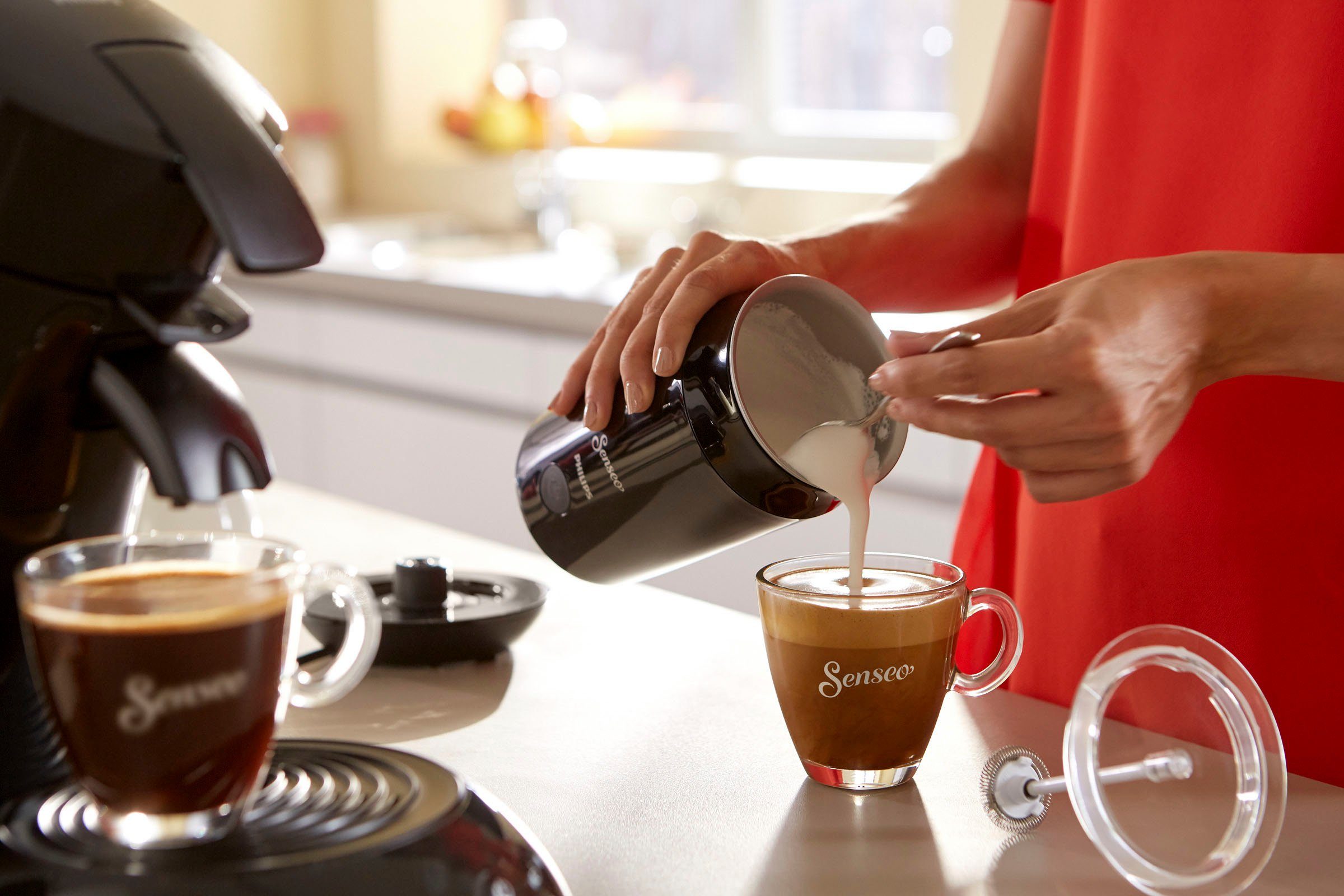 Philips Senseo Kaffeepadmaschine Original HD6553/65, inkl. Milchaufschäumer im Wert von € 79,99 UVP