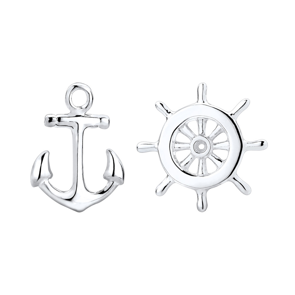 Elli Elli Boucles d'Oreilles Femmes Clous d'oreilles Pilote Ancre Maritime en Argent S Boucles d'oreilles