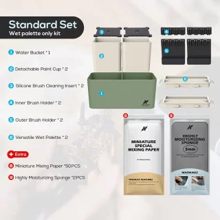 Krydrufi - All in One Modular Box: Standard Set (Wet Palette Edition) - Grün / Sand
