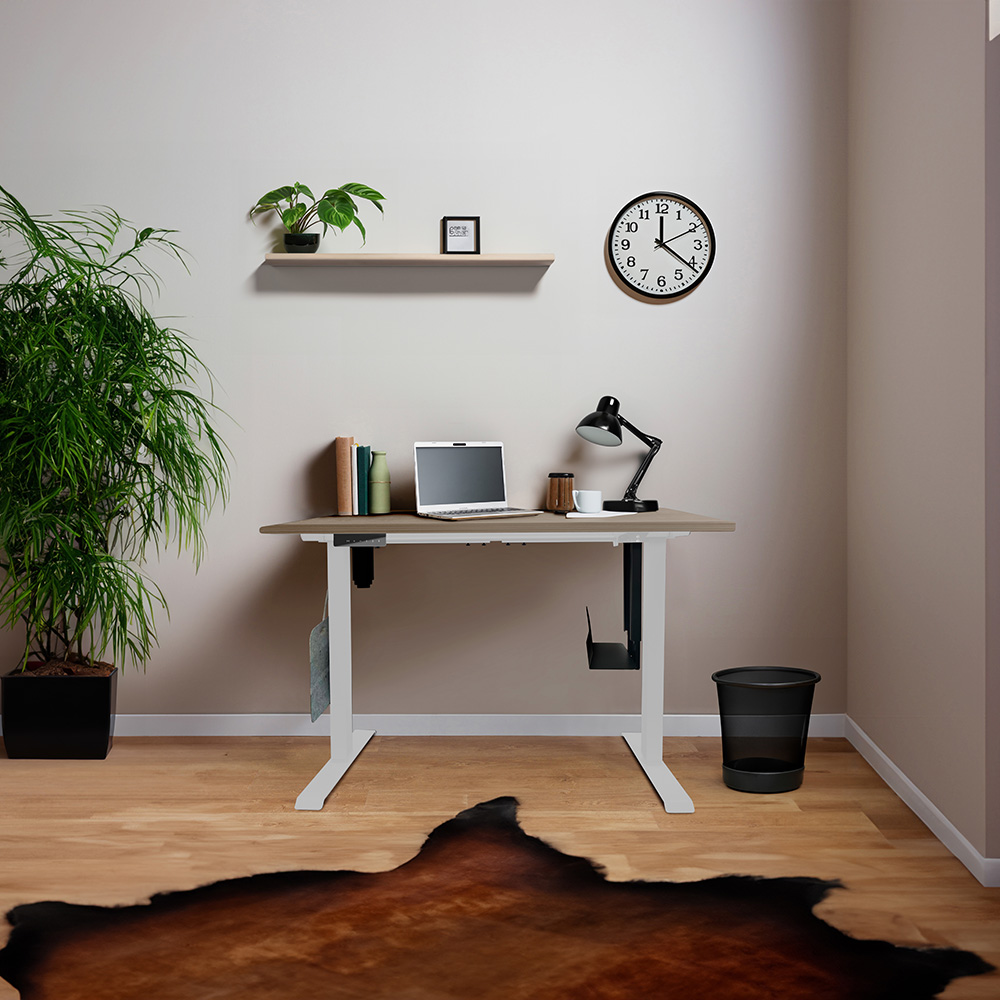 Home Deluxe HOME DELUXE Höhenverstellbarer Schreibtisch elektrisch LUMINA mit PC-Halterung - 120 x 60 cm Eiche