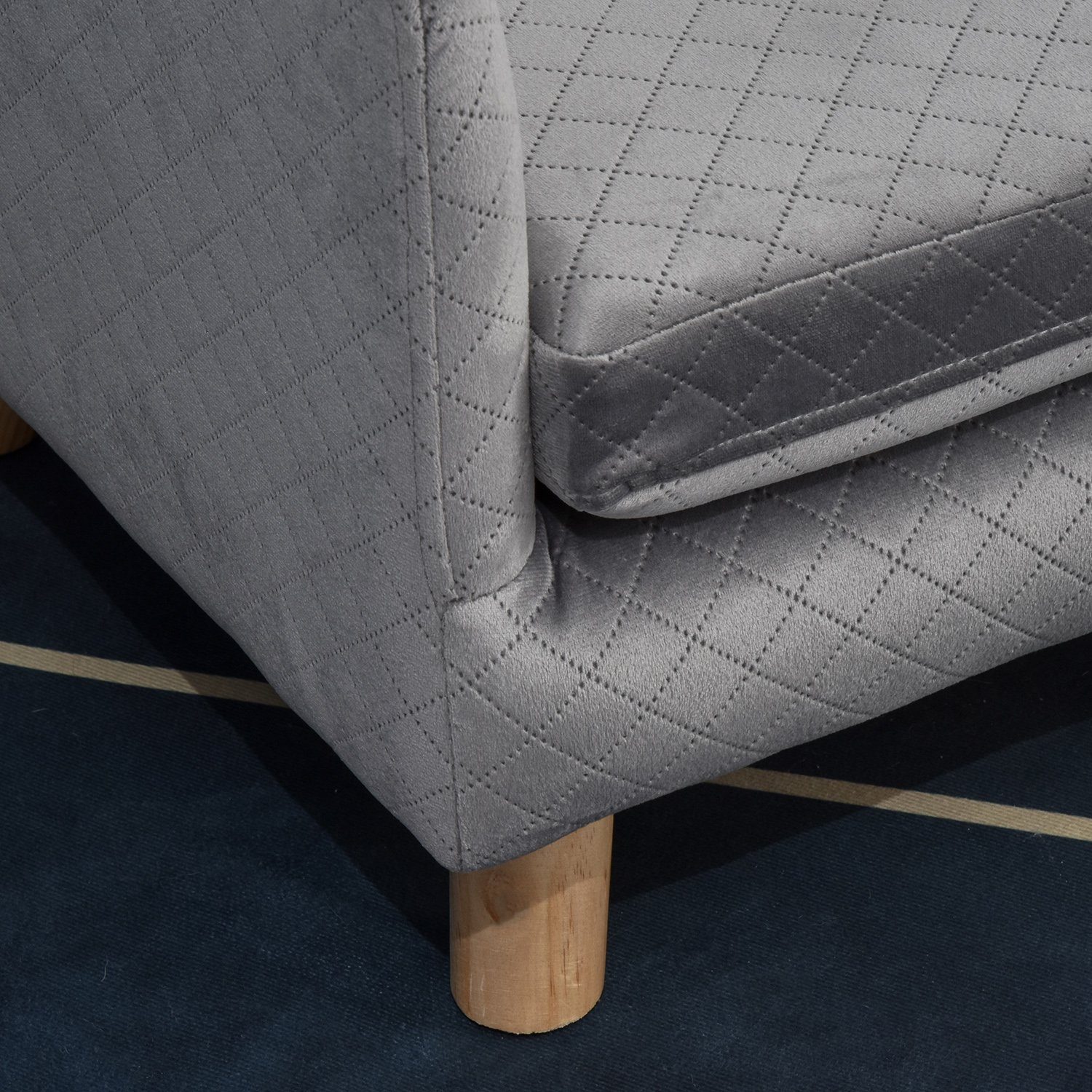 PawHut Tierbett Hundesofa mit Holzbeinen Hundebett für kleine Hunde bis zu 8 kg, Grau, samtartiges Polyester, 64B x 45T x 36H cm