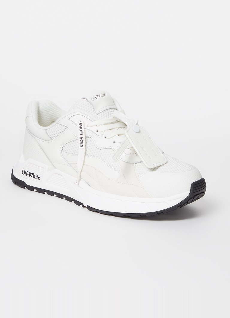 Δερμάτινα sneakers Kick Off Runner σε υπόλευκο χρώμα με σουέτ λεπτομέρειες