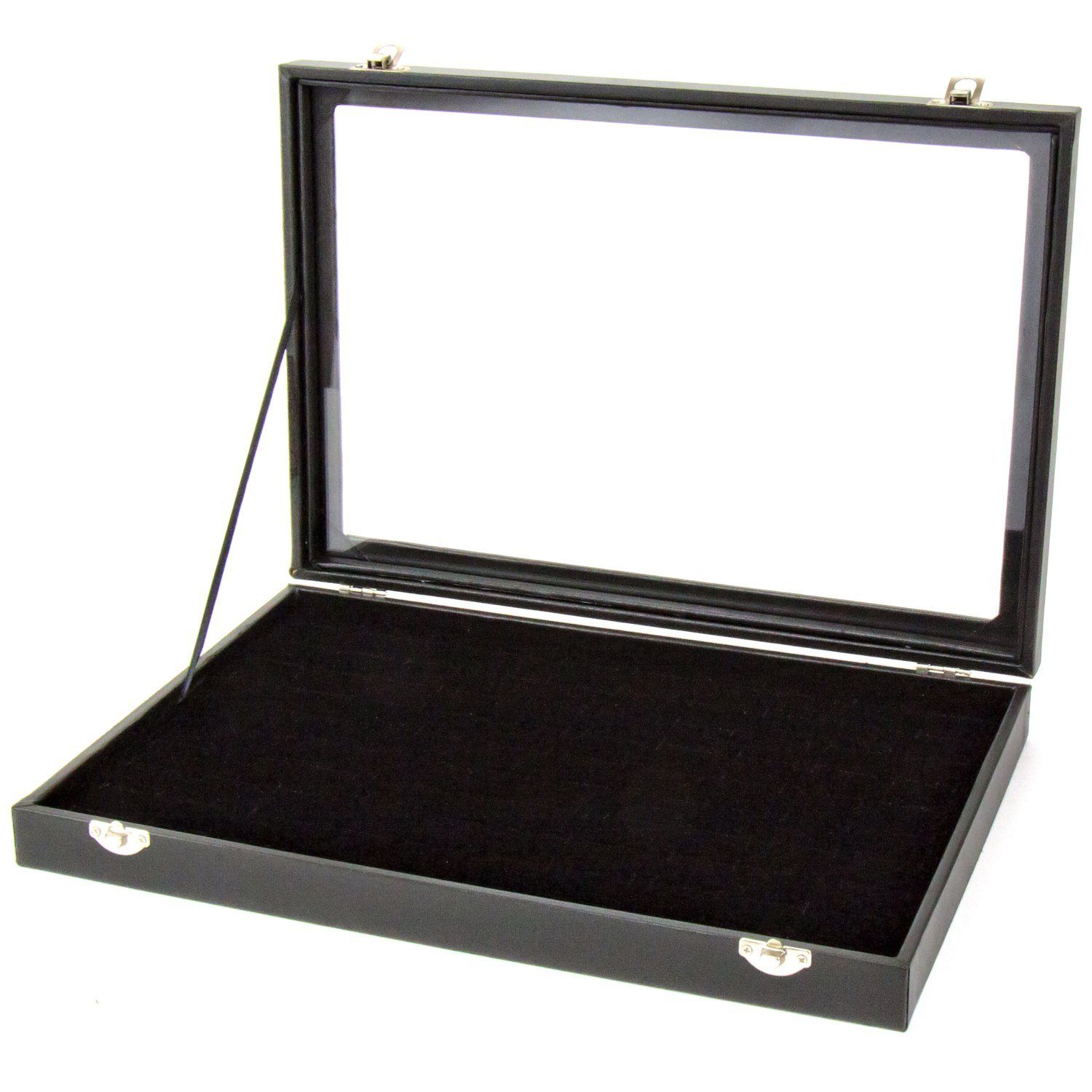 H&S Schmuckständer Schwarze Ringbox mit Ringhalter - Schmuckkasten für Ringe, Schwarzer Ringbox & Ringhalter Schmuckkasten
