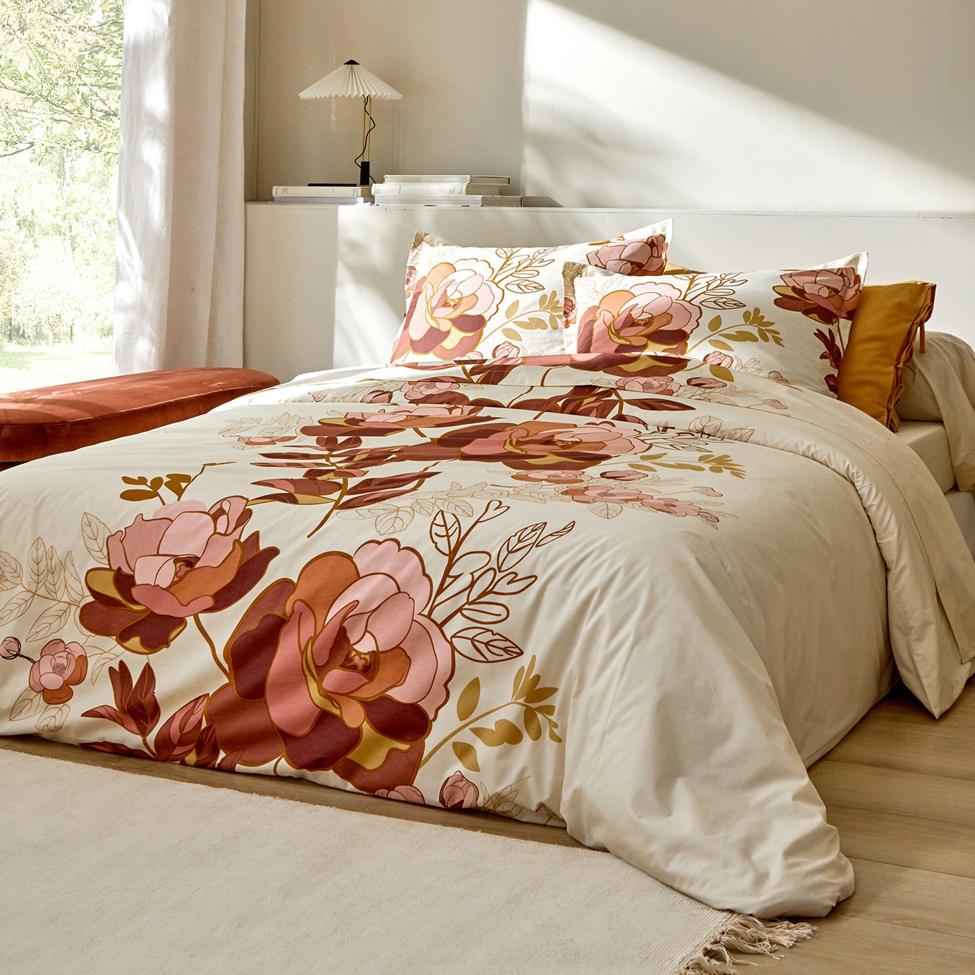Linge de lit Louise imprimé floral – percale coton