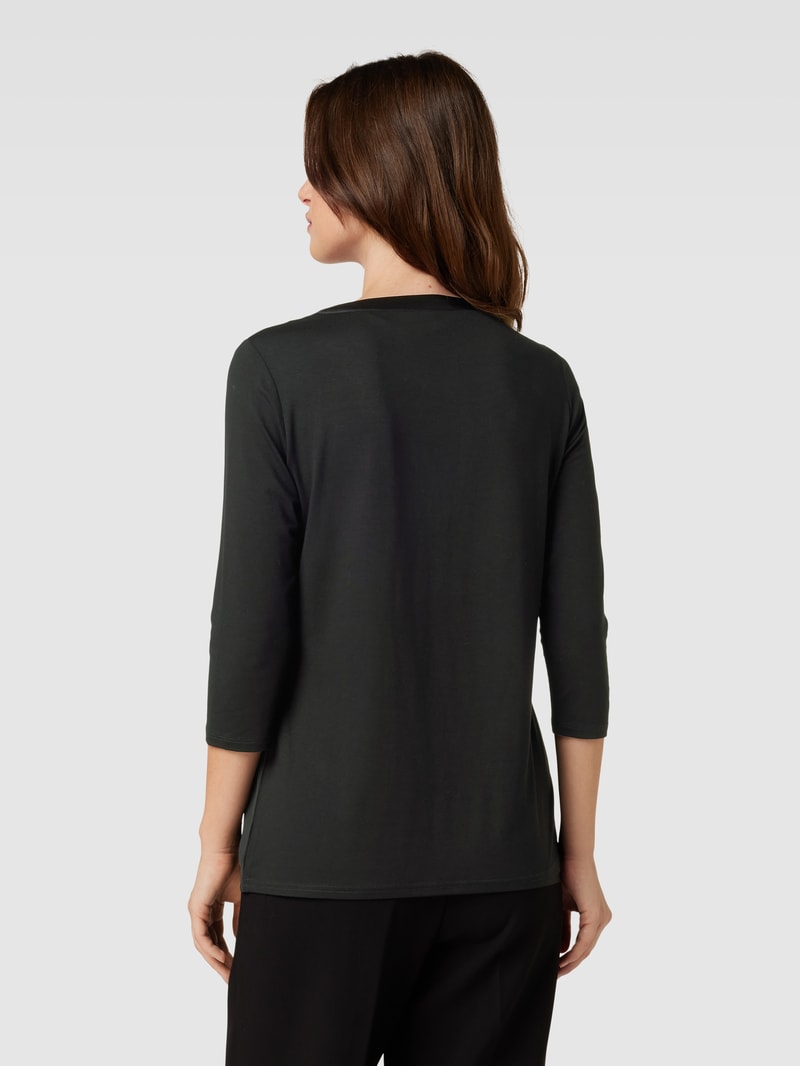 Blusenshirt mit V-Ausschnitt in schwarz