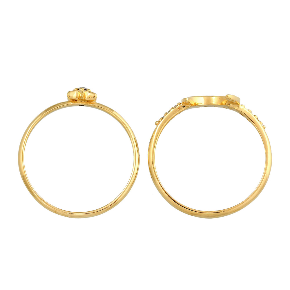 Elli Elli Bague Ensemble de bagues superposées pour femmes - Étoile Lune Astro Trend a Bague