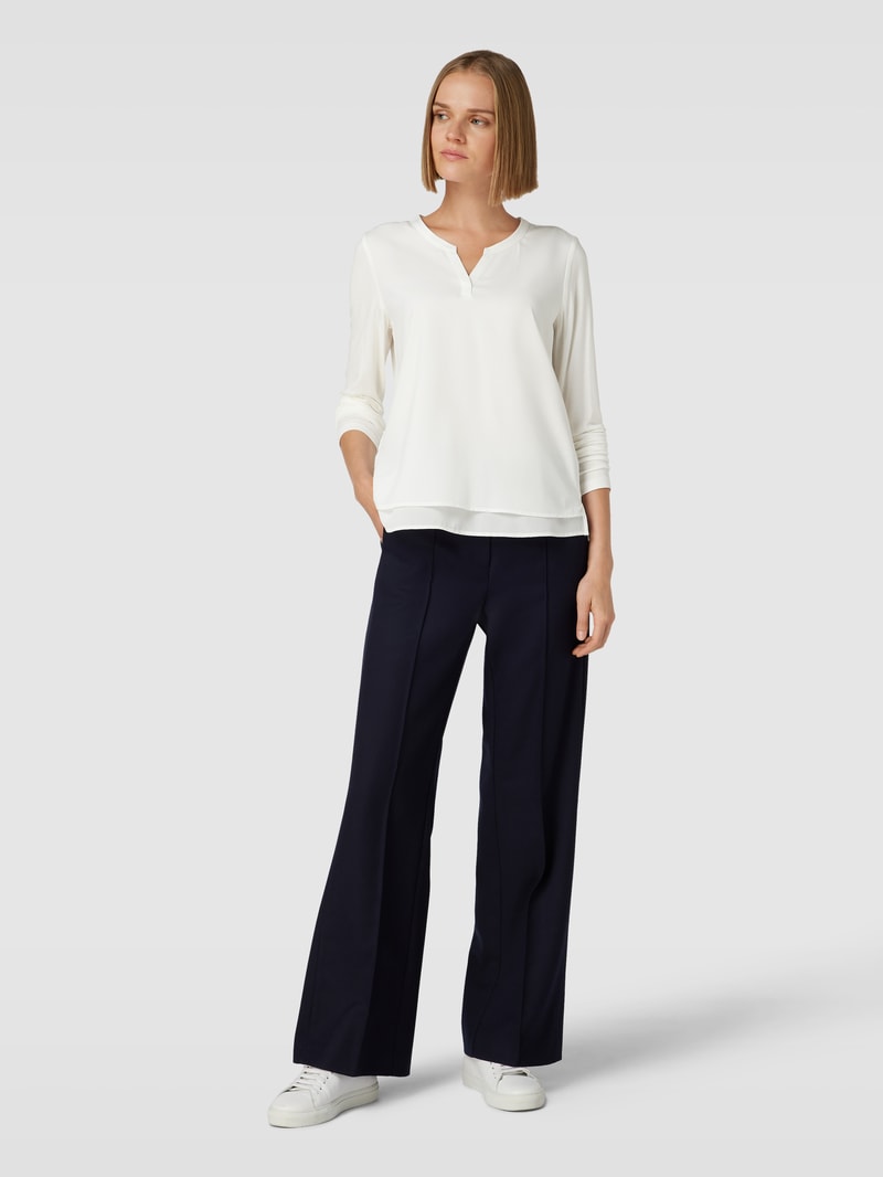 Bluse mit Tunikakragen in offwhite