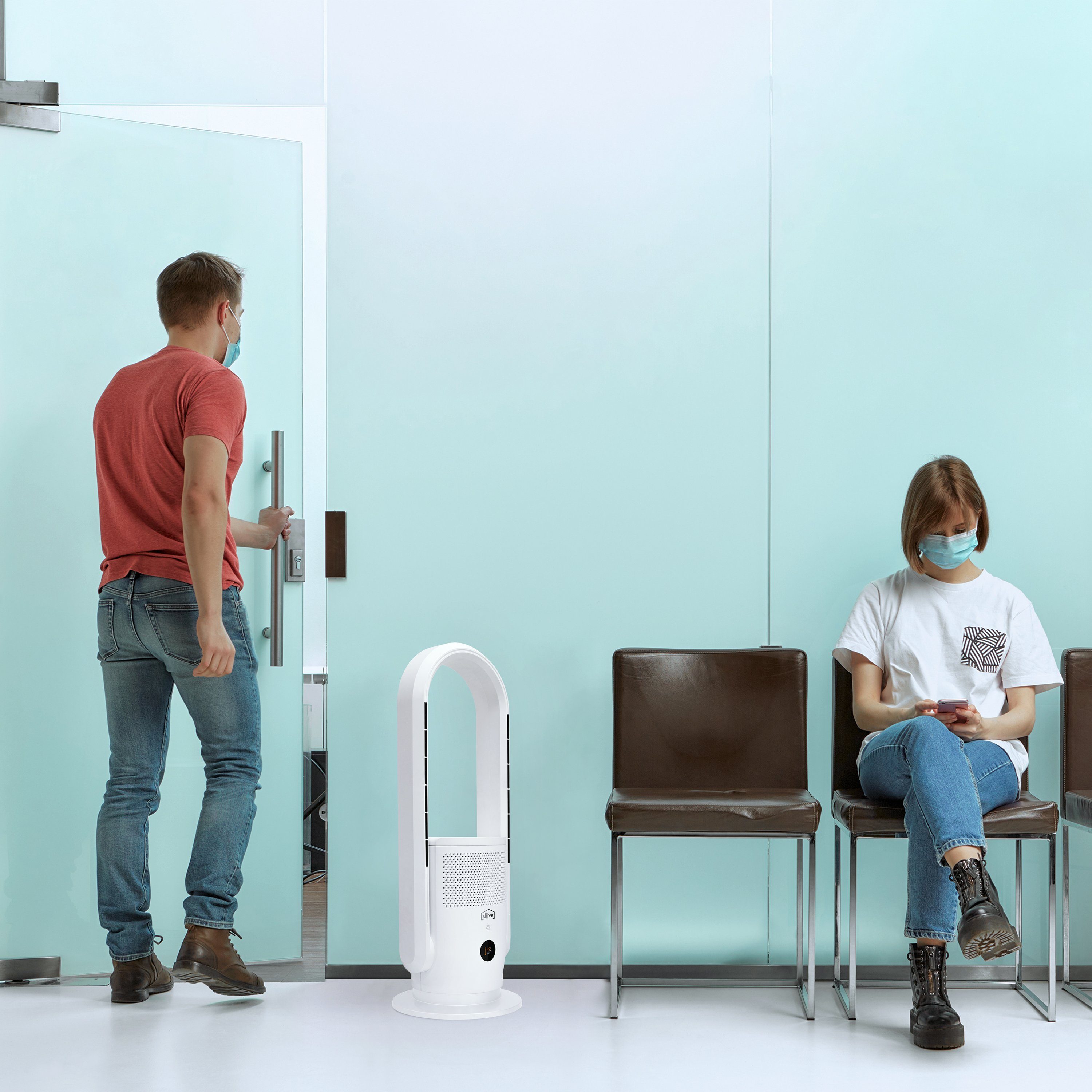 djive Ventilatorkombigerät ARC Heater, leise 9 Stufen, Schlafmodus, HEPA Luftreiniger, Heizlüfter, Allergiker