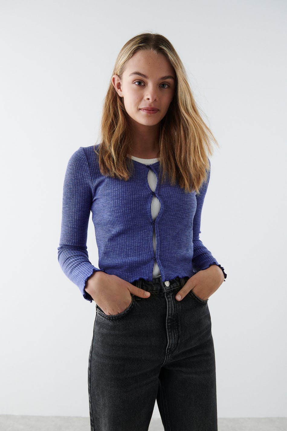 S tight rib cardigan