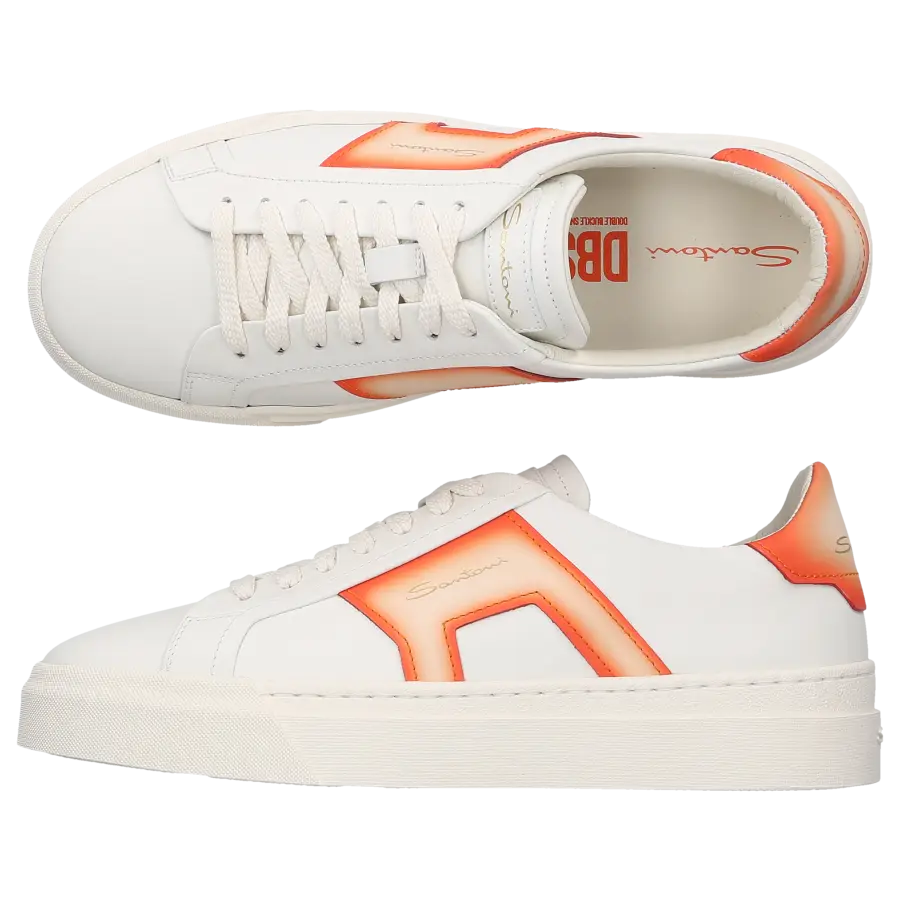 Santoni - Sneaker low DOUBLE BUCKLE Kalbsleder - weiß