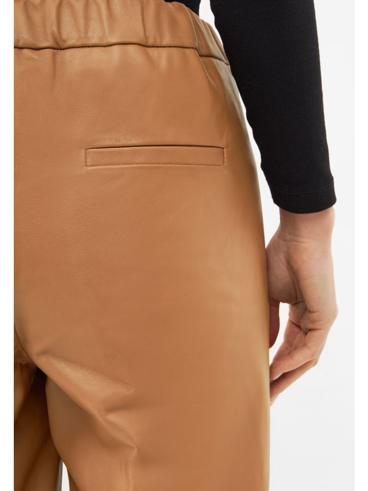 Bolongaro Trevor Lederhose PINTUCK in camel günstig kaufen