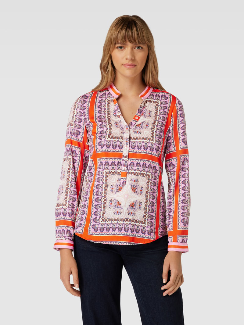 Blusenshirt aus reiner Baumwolle Modell 'Bandana' in orange