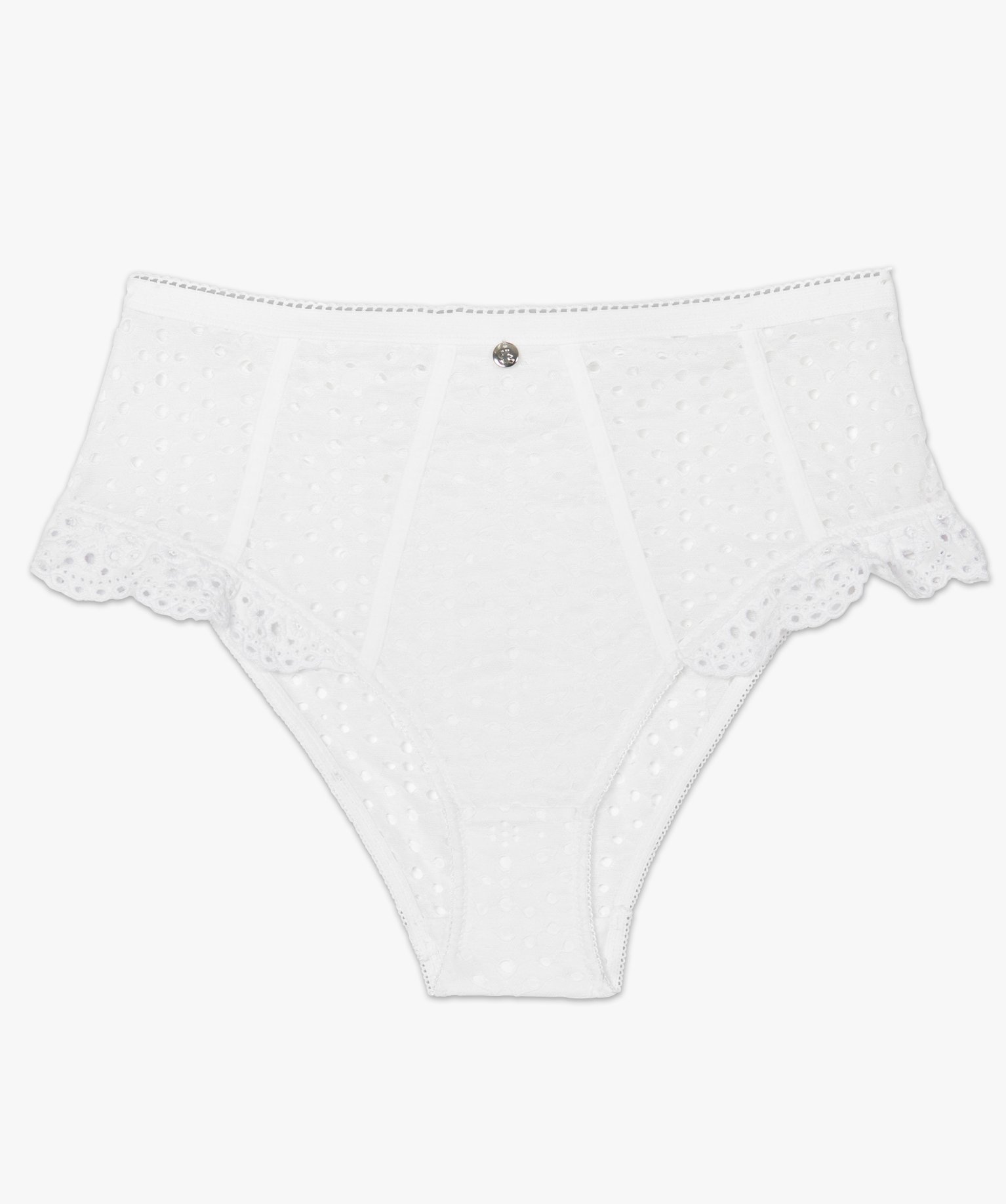 Culotte femme taille haute en dentelle – Lulu Castagnette blanc | GEMO