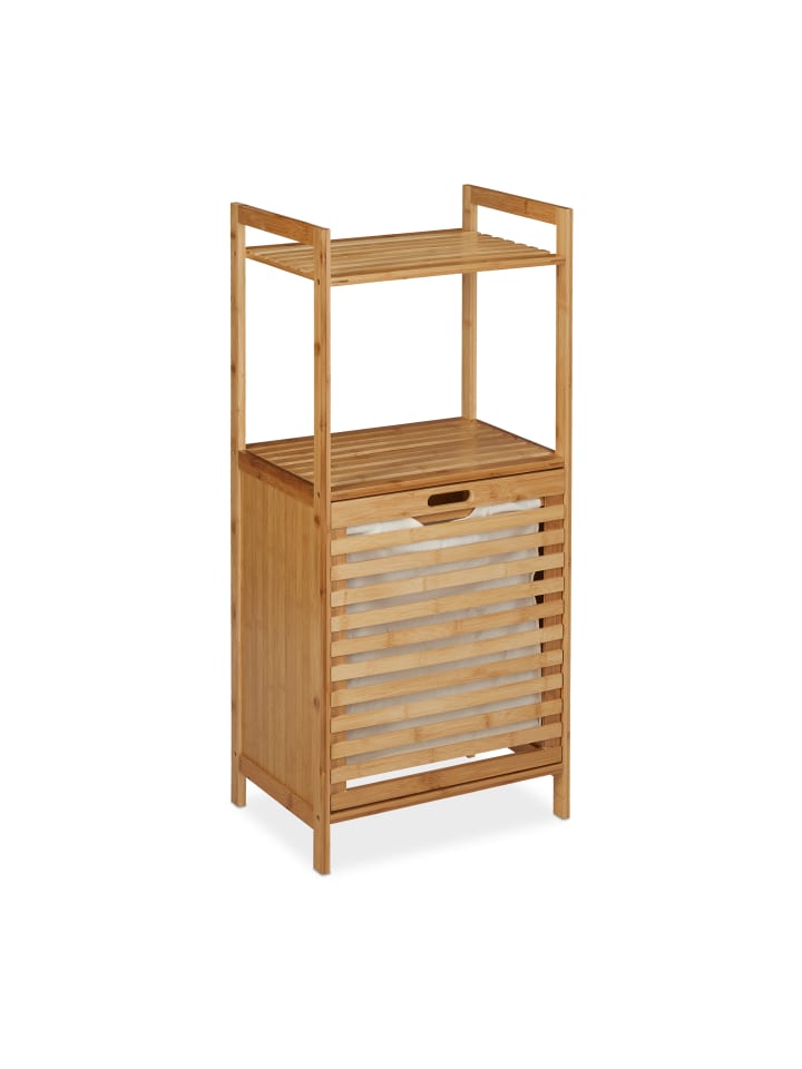 relaxdays Wäscheschrank mit Wäschekorb Bambus günstig kaufen onesize