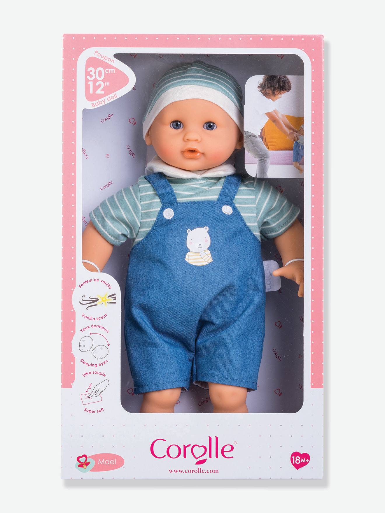 Poupée Bébé câlin Maël COROLLE bleu ciel