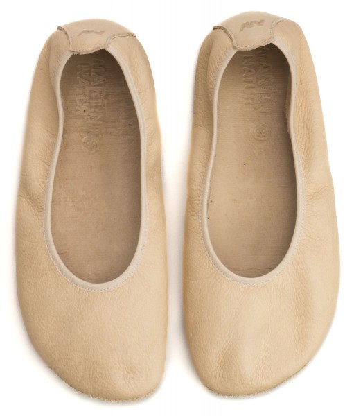 Martin Natur ~ Bio Leder Ballerina Ambar ~ Beige