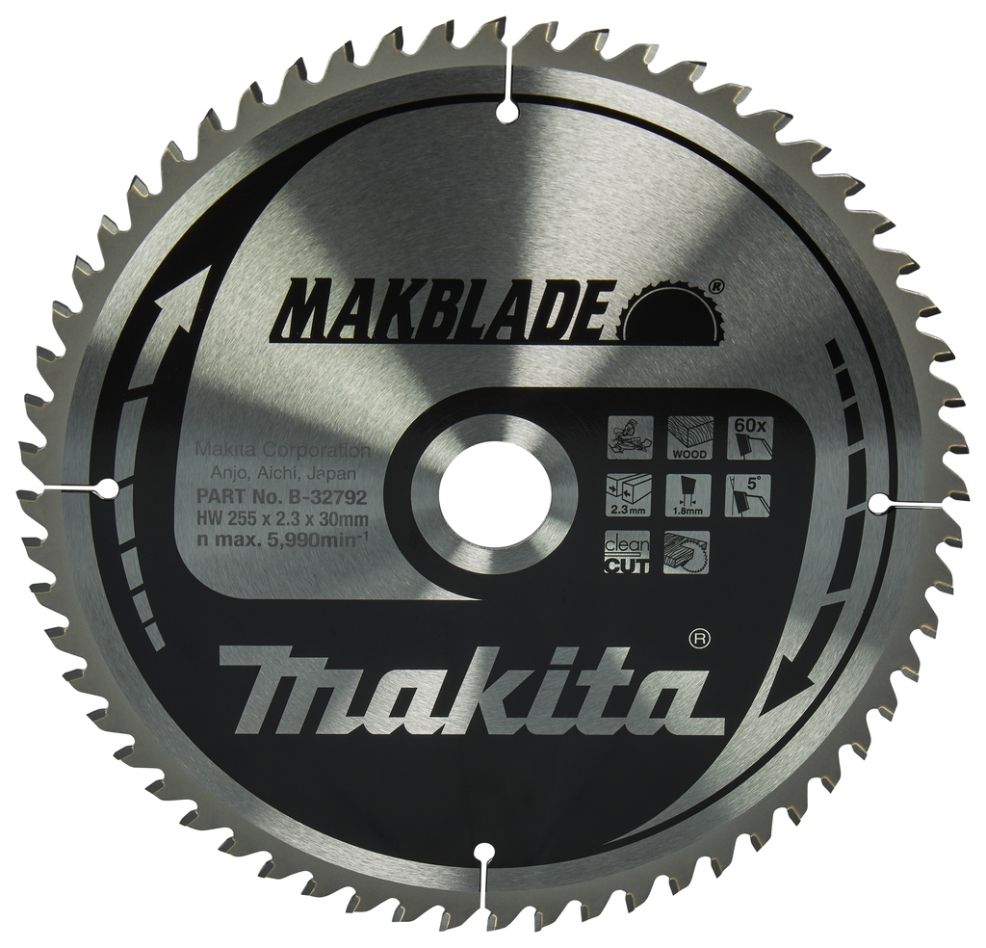 Makita pribor B-32792 list za kutnu pilu za drvo Makblade 255x30x2.3 60T 5G