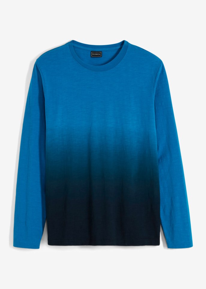 Langarmshirt mit Farbverlauf, Slim Fit