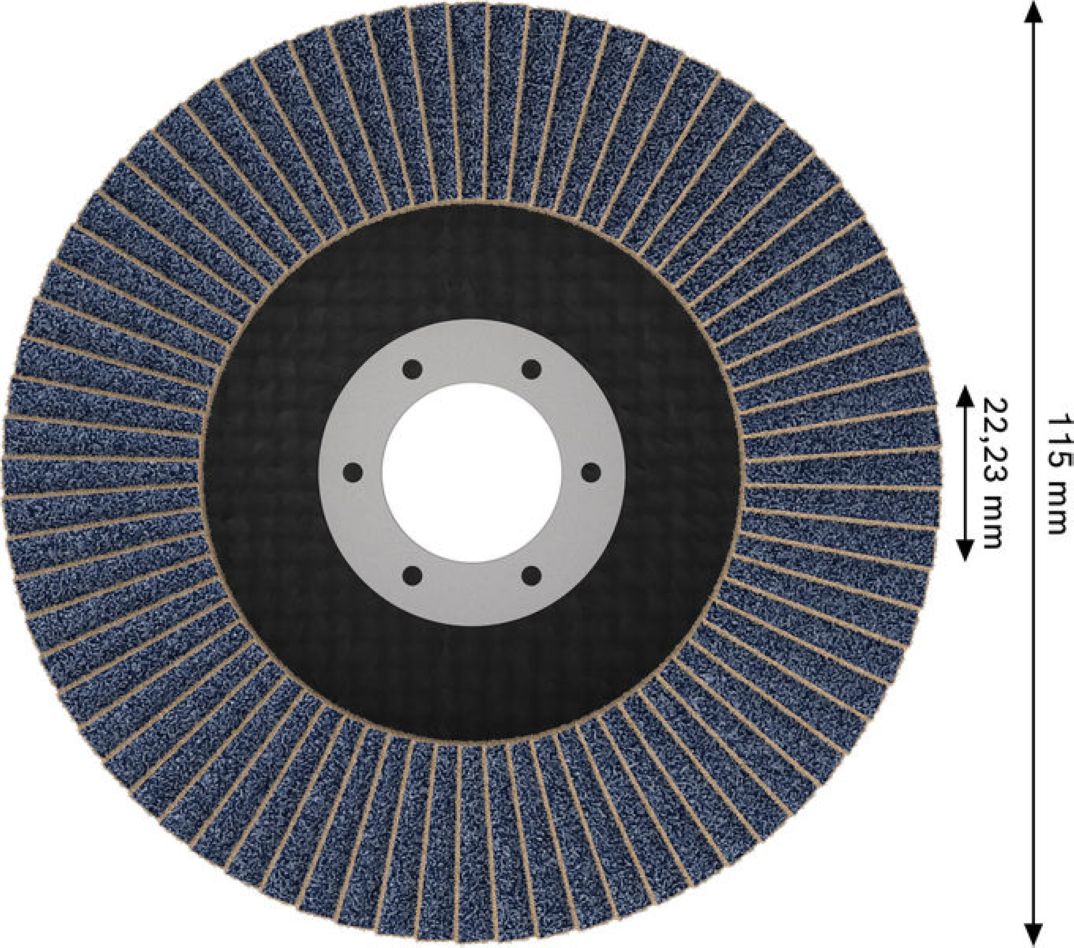 Disque de ponçage à lamelles Bosch Blue Accessories 2608626128 X451 multi-matériaux Ø115 mm grain 120 version à angle droit