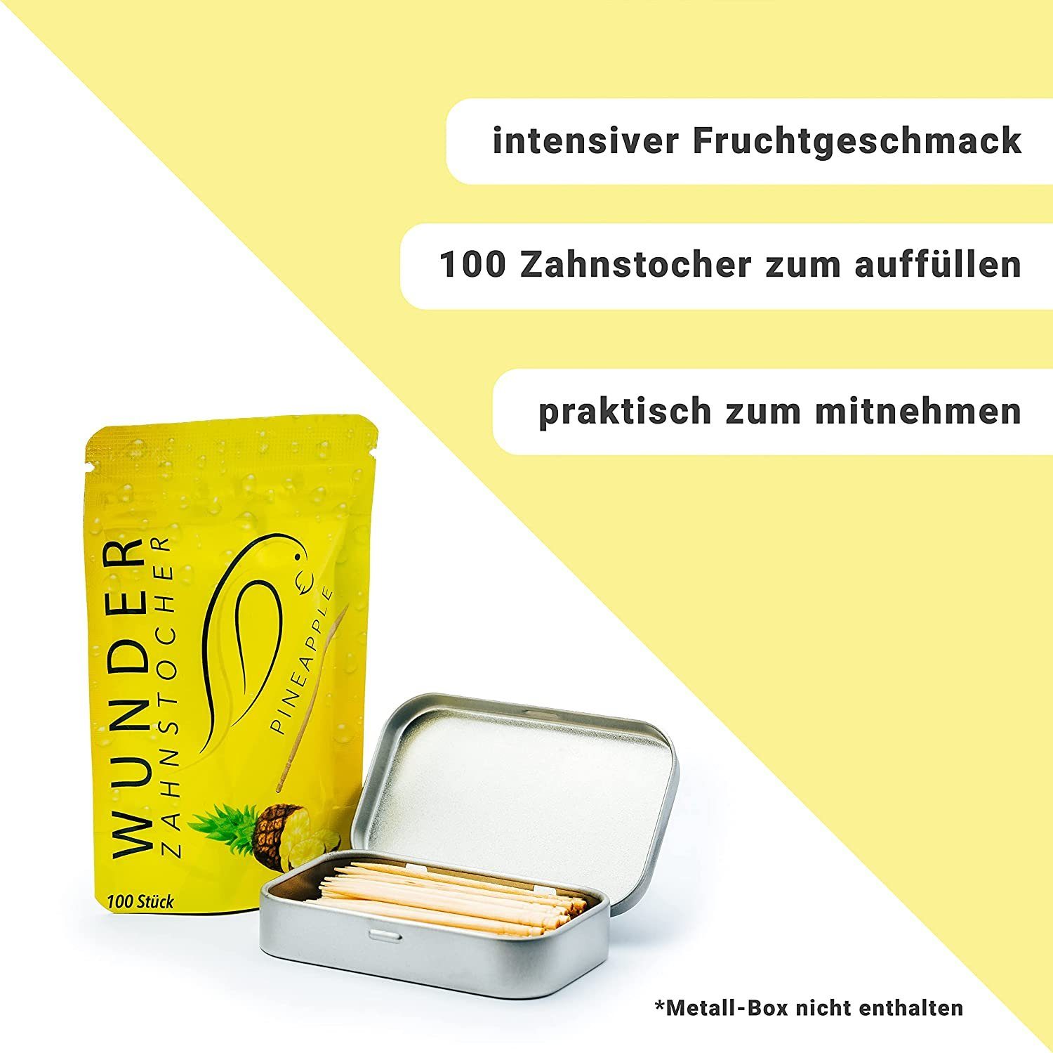 Wunder Zahnstocher Mundpflegecenter Wunder Zahnstocher mit Geschmack - Refill Pack - Ananas