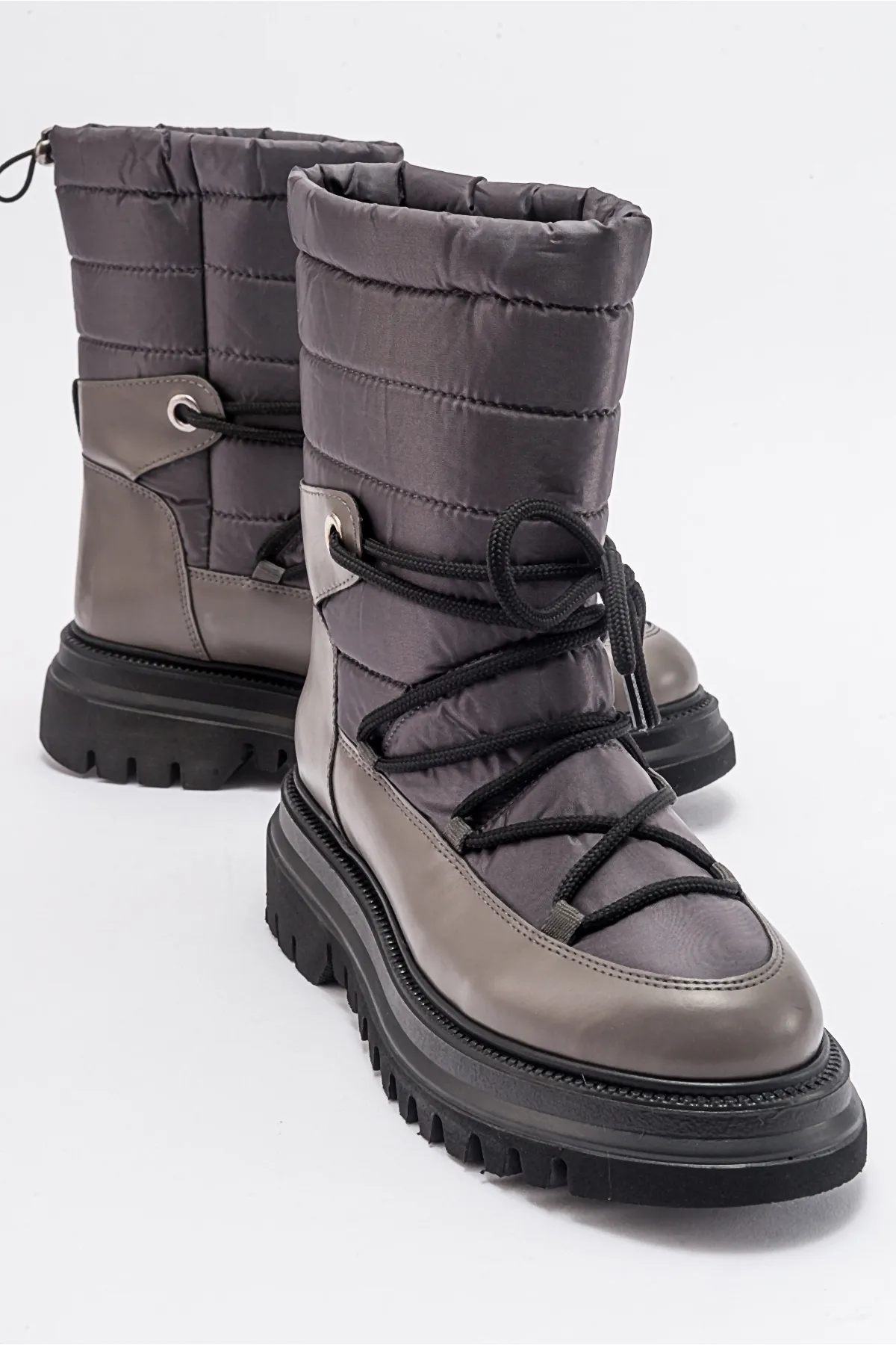 LuviShoes  WELD Grey Skin Damen-Schneestiefel