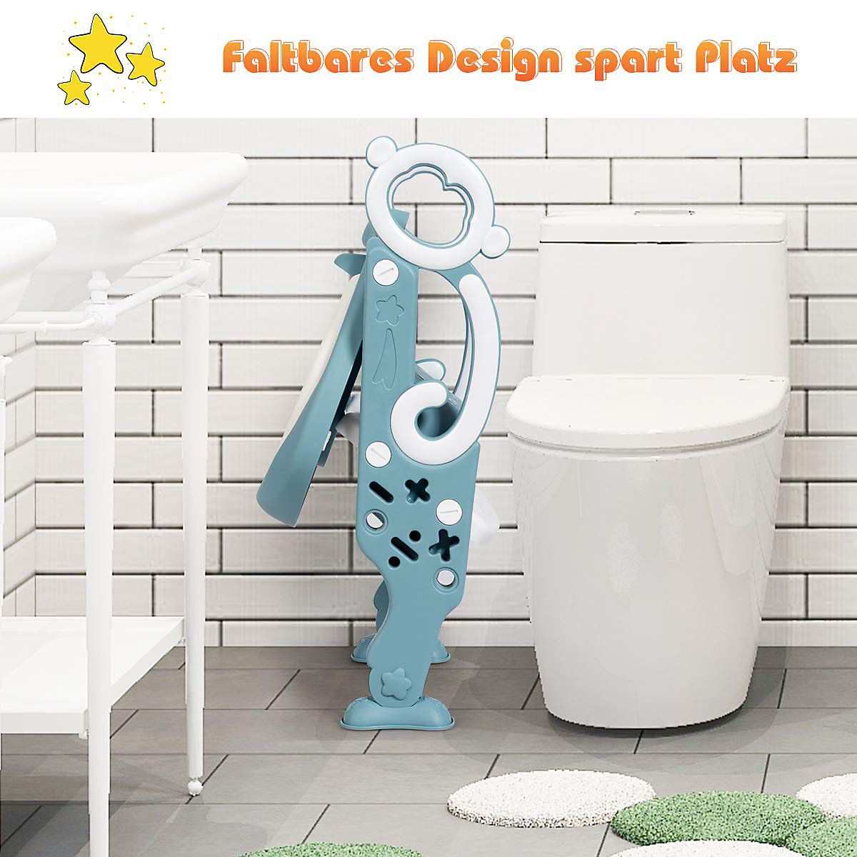 Toilettentrainer höhenverstellbar mit Leiter und Griffe