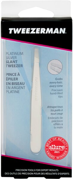 Tweezerman Slant Tweezer - Schräge Pinzette, Platinum Silver Pinzette