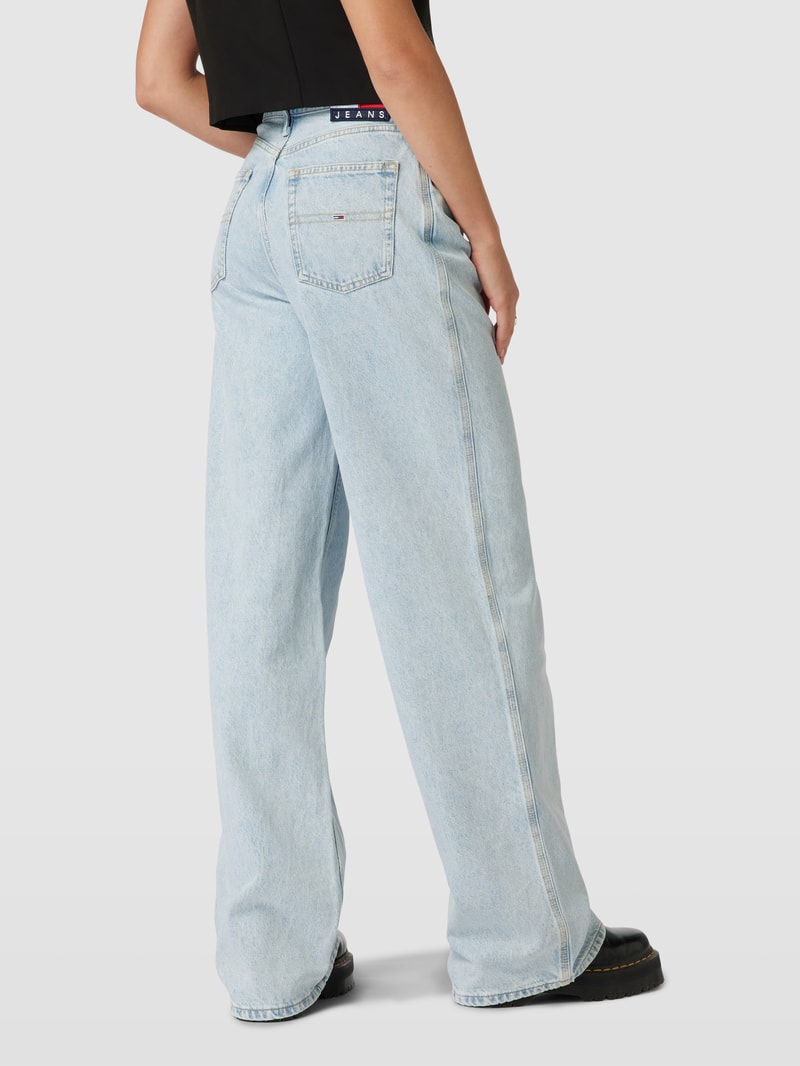 Wide Leg Jeans mit Logo-Stitching Modell 'CLAIRE' in jeans