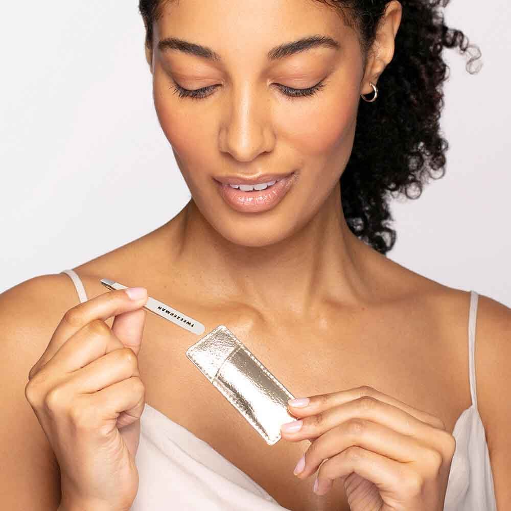 Tweezerman Brow Tools Stardust Mini Slant Tweezer & Case