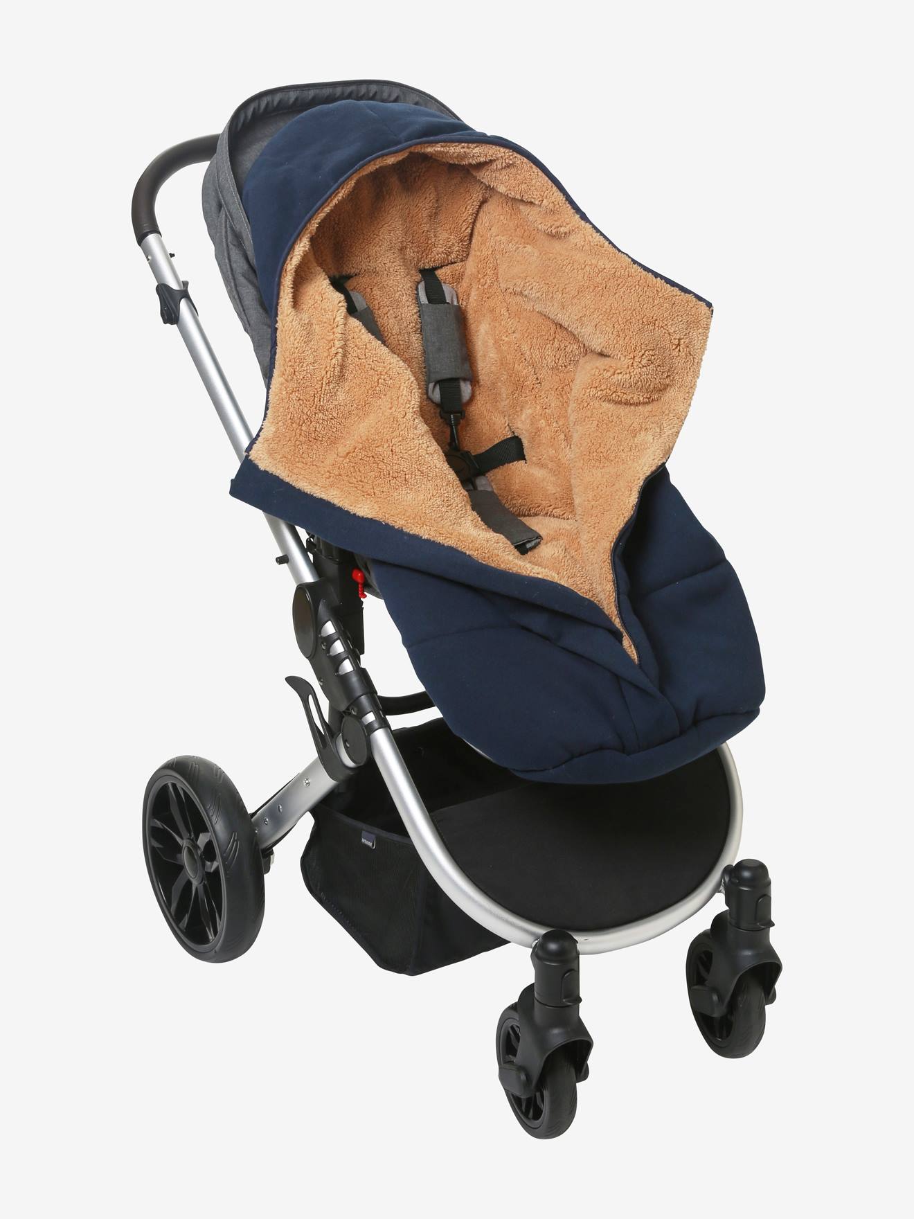 Vertbaudet Sweat-Fußsack für Kinderwagen Oeko-Tex - nachtblau