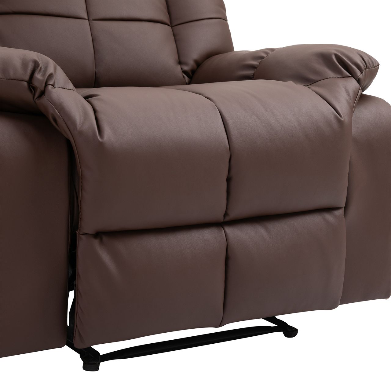 HOMCOM Massagesessel Fernsehsessel Elektrisch Relaxsessel mit Massagefunktion Kunstleder Holz Metall Schaumstoff Braun 94 x 99 x 99 cm
