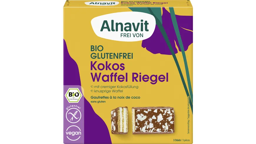 Alnavit Bio Kokos Waffel Riegel glutenfrei 75 g