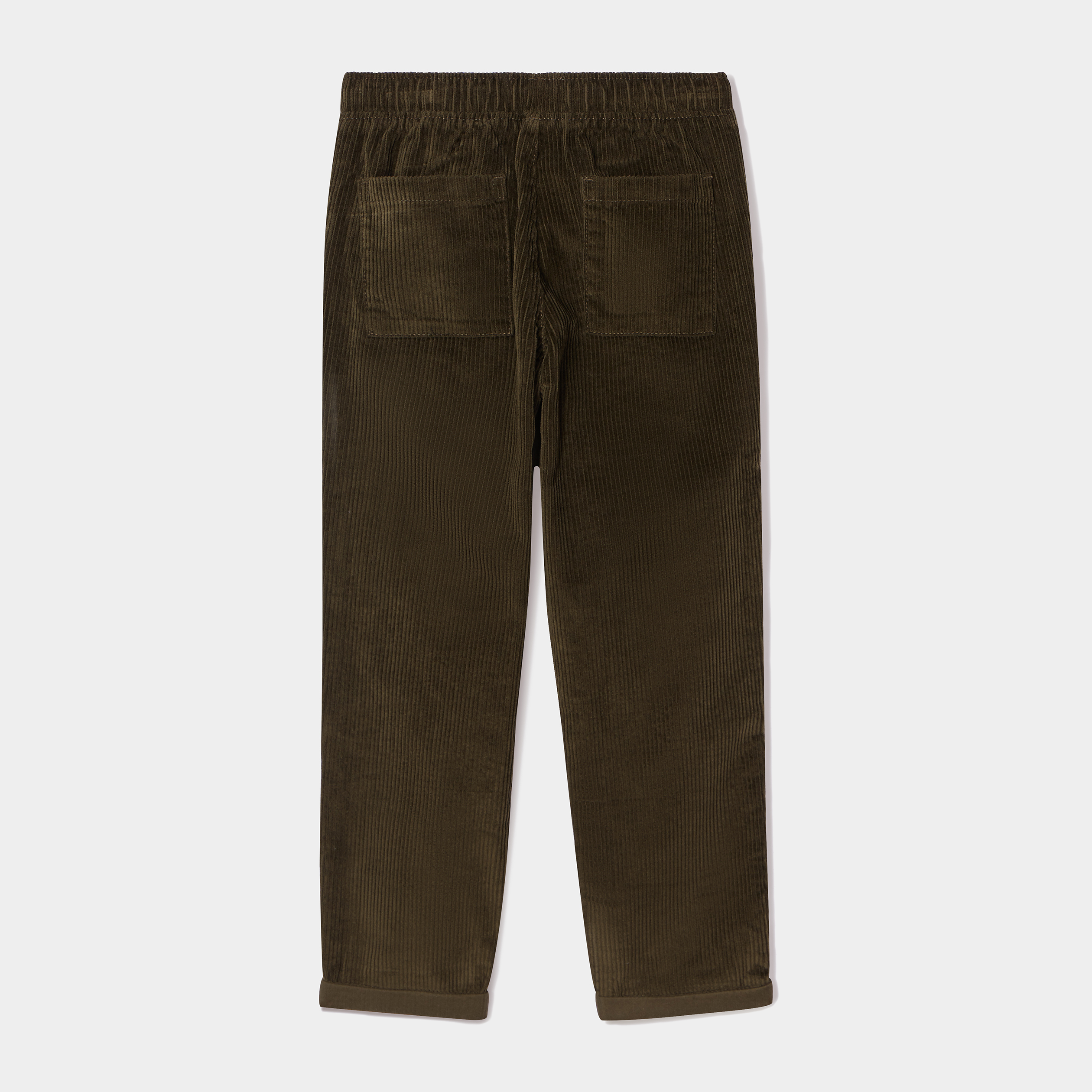 Pantalon droit velours vert kaki garçon | La Halle