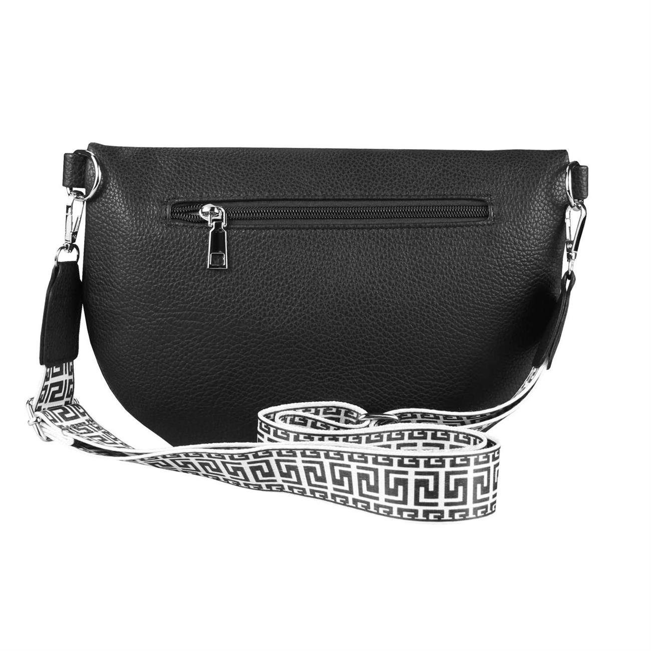 ITALYSHOP24 Bauchtasche Damen Brusttasche Gürteltasche CrossBody, Schultertasche, CrossOver, Umhängetasche, Hüfttasche