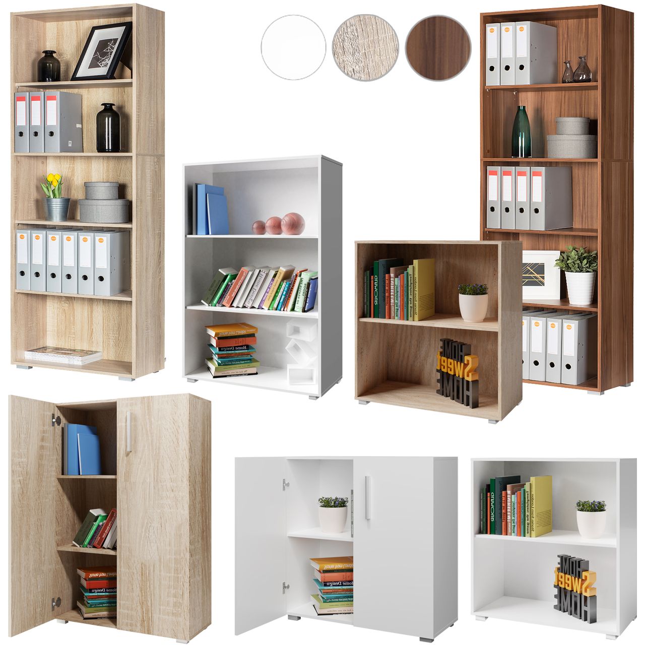 Casaria Standregal Vela Eiche 5 Fächer 190 x 60 x 31cm braun