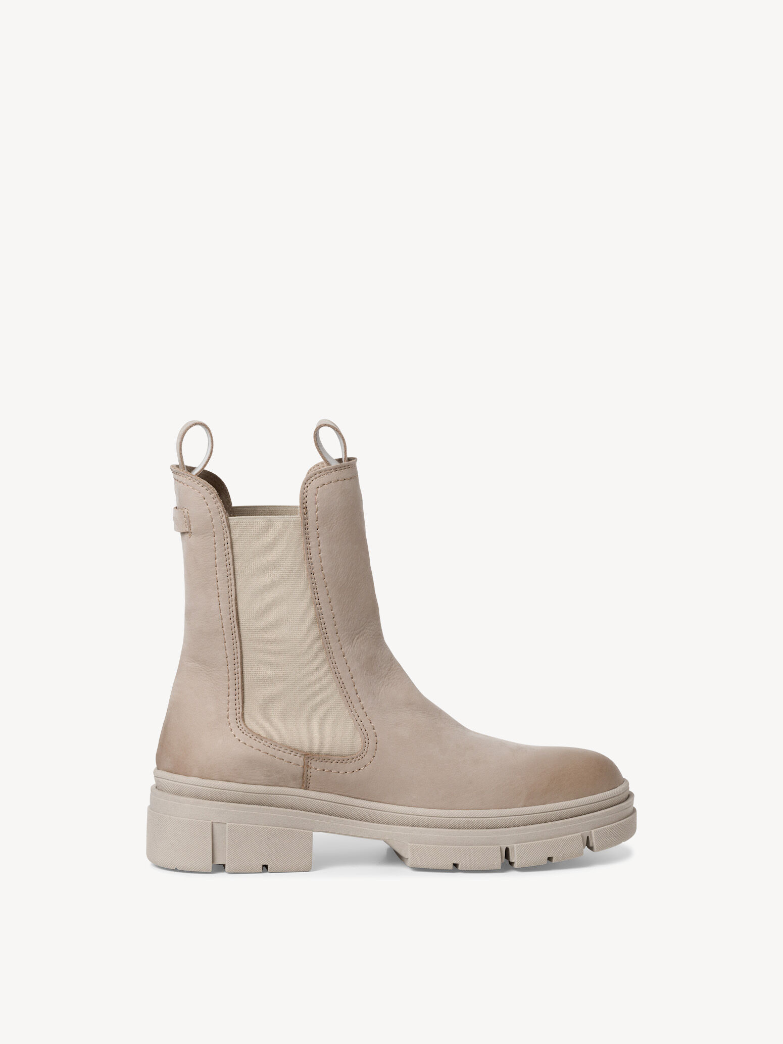 Bottine Chelsea en cuir - beige