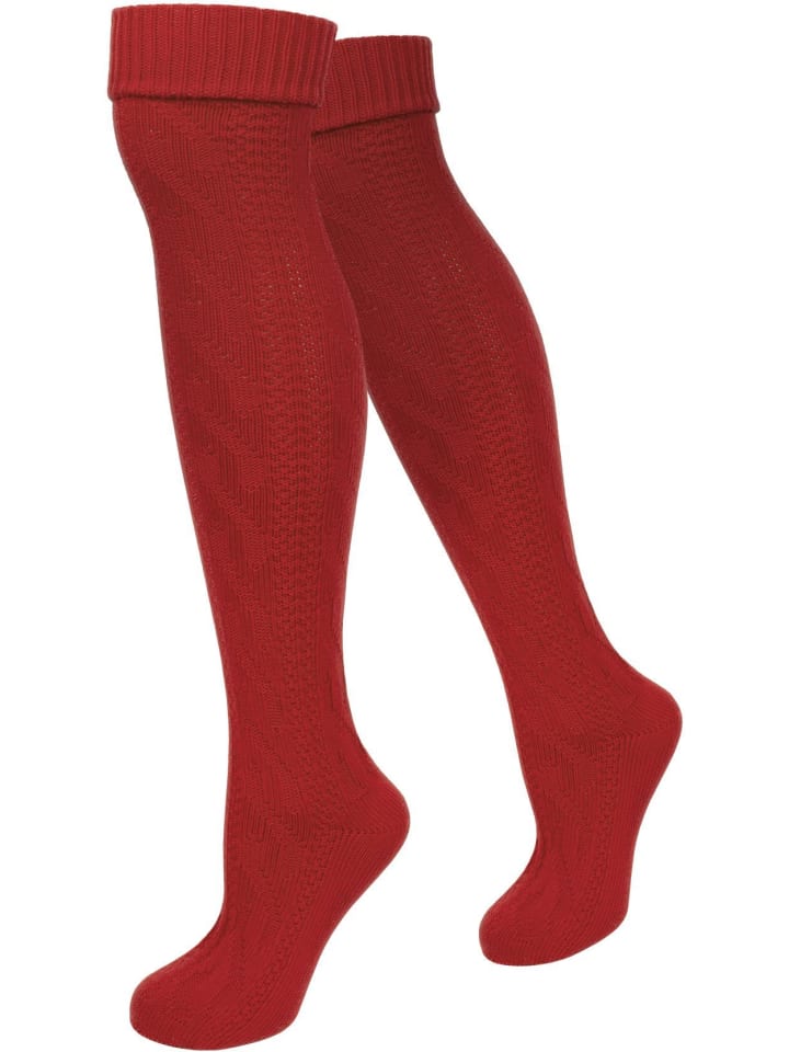 normani Trachten-Kniestrümpfe in Rot günstig kaufen