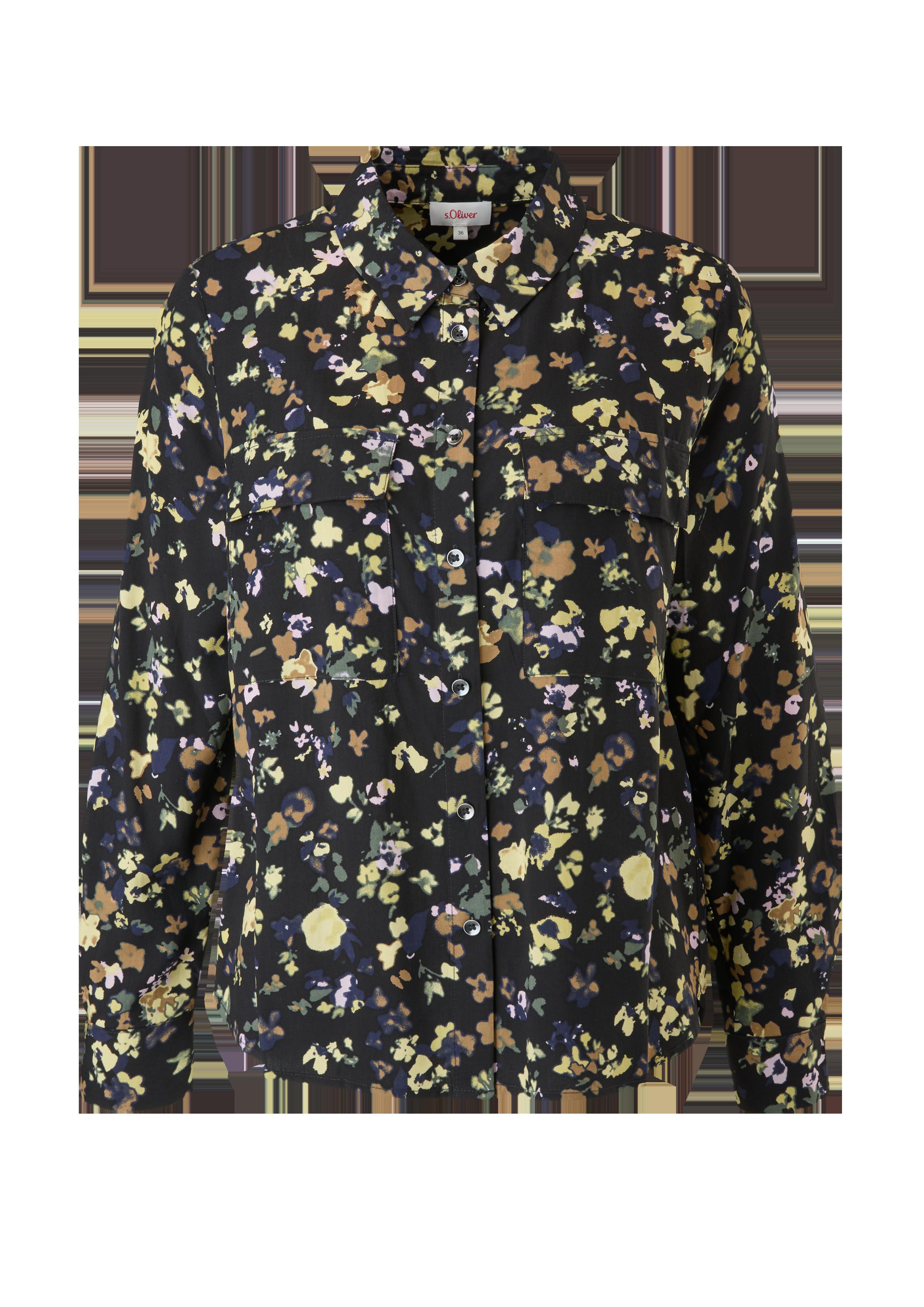 Viskose-Bluse mit Alloverprint  2120833-99A0