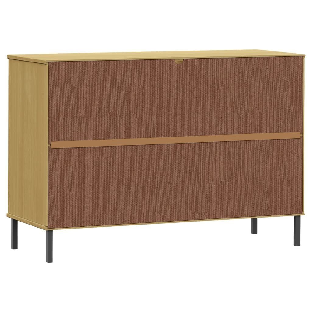 vidaXL Sideboard Sideboard OSLO mit Metallbeinen Braun 113x40x77 cm Massivholz (1 St)