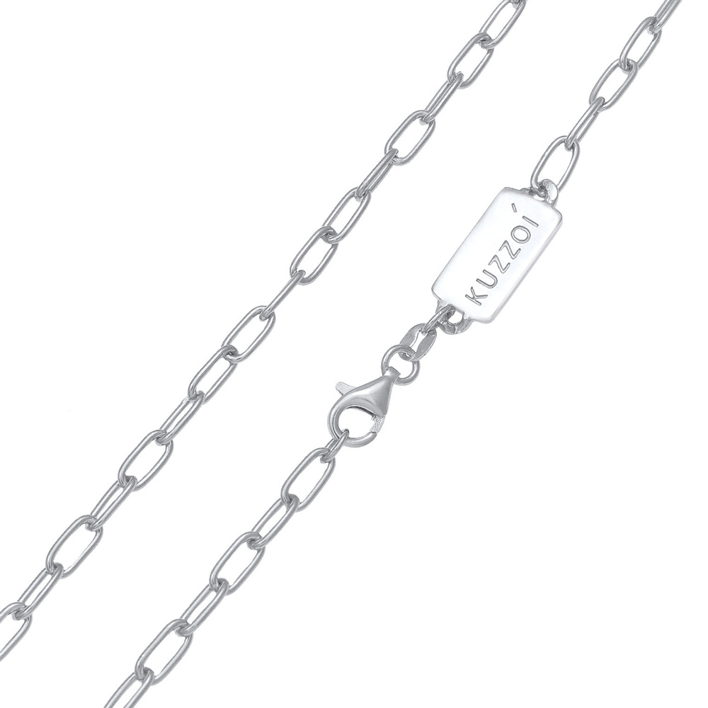 KUZZOI KUZZOI Collier Herren Gliederkette Oval Basic Fein 925 Silber collier