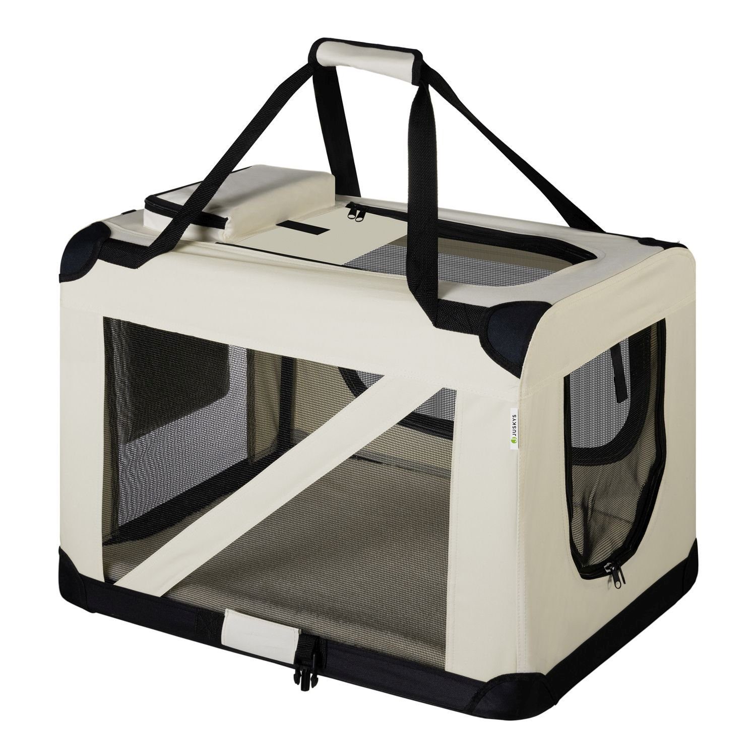 Juskys Tiertransporttasche Lassie, mit Decke, Tasche, Griffen und Fressnapf