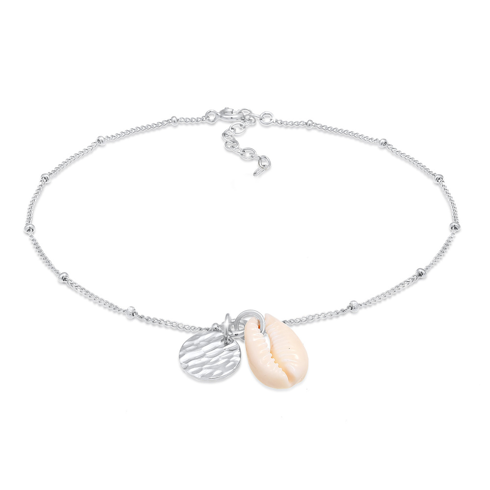 Elli Elli Bracelet de Cheville Cercle Coquillage Kauri Maritime Ajustable Bracelet de  Bijoux
