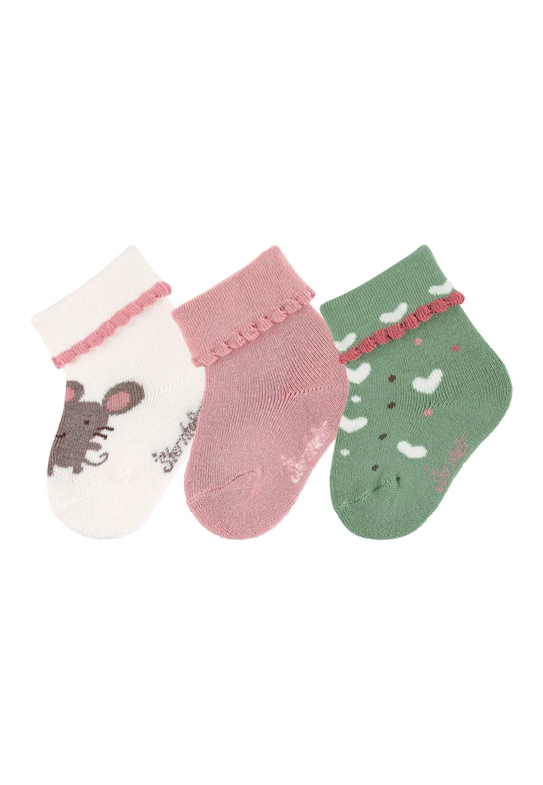Babysocken 3er-Pack Maus